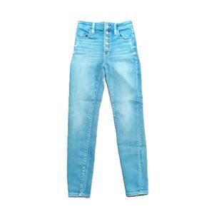 American Eagle Sz 0 Short Women's Jrs Button Fly Super High Rise Jegging Jeans